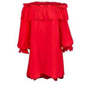 Vintage Collection Coral Peasant Top Off-Shoulder Size L